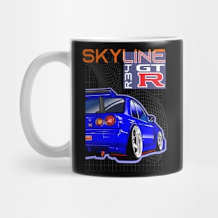 Skyline R34 GTR back Mug